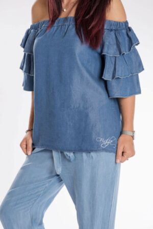 T-shirt Poncho Bleu Jeans_by_fistyle